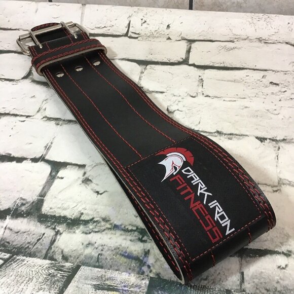 Dark Iron Fitness Padded Leather Weight Lifting Belt Fits Upto 35” Waist - Picture 1 of 6
